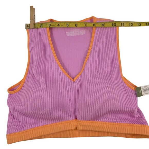 No Boundaries Seamless Retro Pink Ribbed Plunge Cobra Bralette – Size XL NWT - Picture 7 of 15